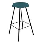 Banqueta Alta Lari Eiffel Suede Azul Turquesa