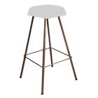 Banqueta Alta Lari Eiffel Suede Branco