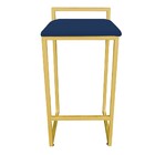 Banqueta Alta Lavinia Suede Azul Marinho Base Dourado D03 - D