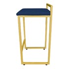 Banqueta Alta Lavinia Suede Azul Marinho Base Dourado D03 - D