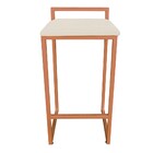 Banqueta Alta Lavinia Suede Base Cobre D03 - D'rossi - Bege