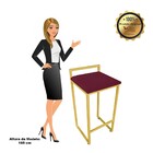 Banqueta Alta Lavinia Suede Base Dourado D03 - D'rossi - Vinho