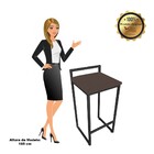 Banqueta Alta Lavinia Suede Base Preto D03 - D'rossi - Marrom