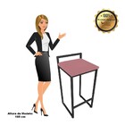 Banqueta Alta Lavinia Suede Base Preto D03 - D'rossi - Rose