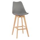 Banqueta Alta Leda - Monty - Cinza Claro