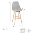 Banqueta Alta Leda - Monty - Cinza Claro