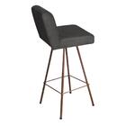 Banqueta Alta Lexi Bronze Suede Cinza