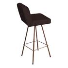 Banqueta Alta Lexi Bronze Suede Marrom