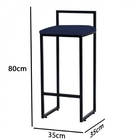 Banqueta Alta Lina Industrial Cozinha Bar Balcão Bistrô Ferro