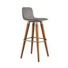 Banqueta Alta Linea Luxo Pes De Madeira Maciça Apoio Para Pes