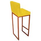Banqueta Alta Linne Bronze Suede Amarelo