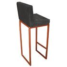 Banqueta Alta Linne Bronze Suede Cinza