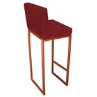 Banqueta Alta Linne Bronze Suede Vermelho