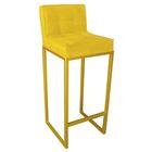 Banqueta Alta Linne Dourado Suede Amarelo