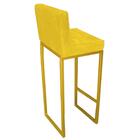 Banqueta Alta Linne Dourado Suede Amarelo