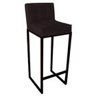 Banqueta Alta Linne Preto Suede Marrom
