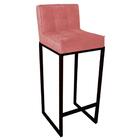 Banqueta Alta Linne Preto Suede Rose Gold