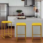 Banqueta Alta Lua Industrial Balcão Bistrô Ferro Dourado