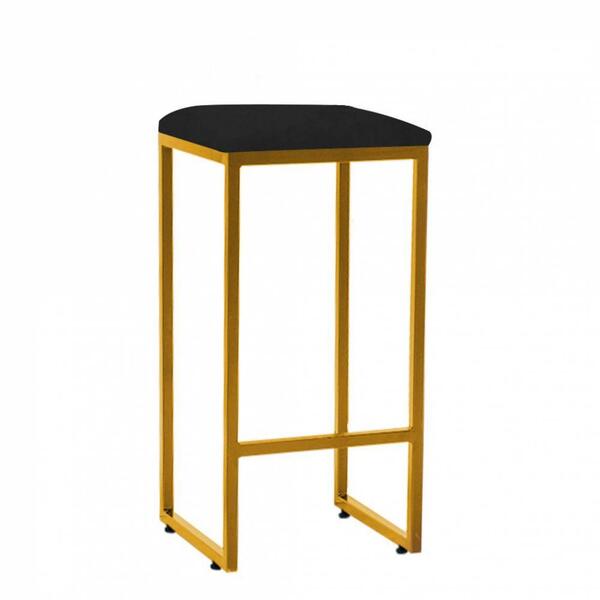 Banqueta Alta Lua Industrial Balcão Bistrô Ferro Dourado