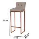 Banqueta Alta Lucca Ferro Bronze Corino Bege