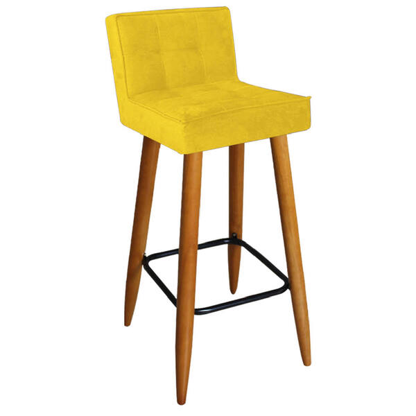 Banqueta Alta Lucy Com Encosto Cozinha Bar Balcão Bistrô Pé P