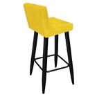 Banqueta Alta Lucy Pé Suede Amarelo