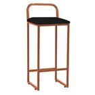 Banqueta Alta Luffi Bronze Corino Preto