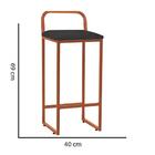 Banqueta Alta Luffi Com Encosto Bronze Cinza