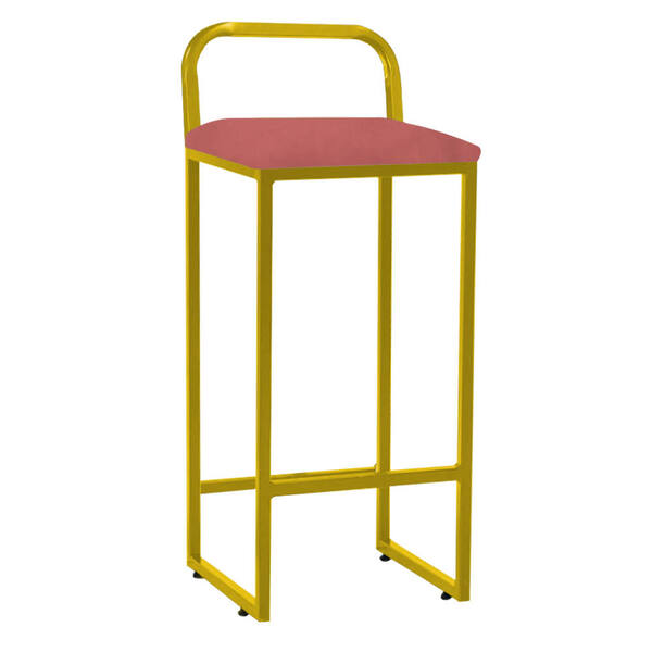 Banqueta Alta Luffi Com Encosto Cozinha Bar Balcão Bistrô Fer