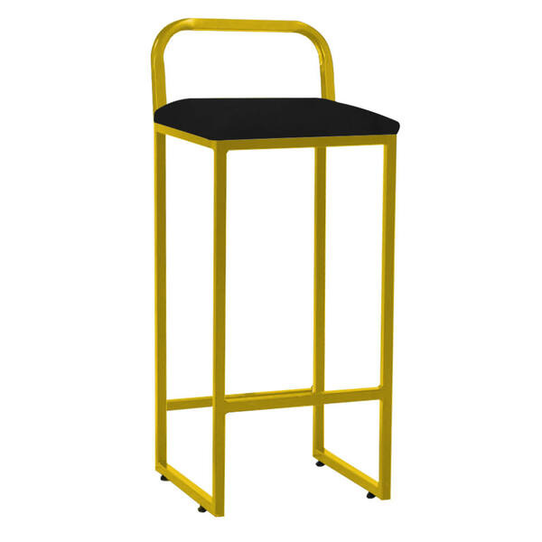 Banqueta Alta Luffi Com Encosto Cozinha Bar Balcão Bistrô Fer