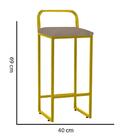 Banqueta Alta Luffi Com Encosto Dourado Bege