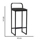 Banqueta Alta Luffi Com Encosto Preto Cinza