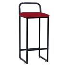 Banqueta Alta Luffi Com Encosto Preto Vermelho