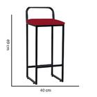 Banqueta Alta Luffi Com Encosto Preto Vermelho