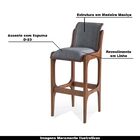 Banqueta Alta Madeira Maciça Pedri Linho Cinza/imbuia G42 - G