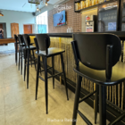 Banqueta Alta Madeira Preta Bistro Para Cozinha Americana Bar