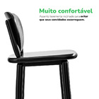 Banqueta Alta Madeira Preta Bistro Para Cozinha Americana Bar