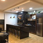 Banqueta Alta Madeira Preta Bistro Para Cozinha Americana Bar