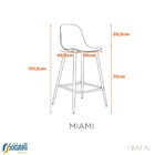 Banqueta Alta Miami - Preta