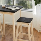 Banqueta Alta Moema Em Madeira Preto E Natural