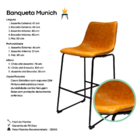 Banqueta Alta Munich com Encosto Estofado Design Vintage  Car