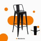 Banqueta Alta Oficial Iron Tolix Com Encosto - Preto - 2