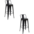 Banqueta Alta Oficial Iron Tolix Com Encosto - Preto - 2