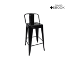 Banqueta Alta Oficial Iron Tolix Com Encosto - Preto - 2