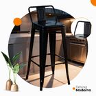 Banqueta Alta Oficial Iron Tolix Com Encosto - Preto - 3