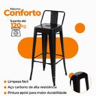 Banqueta Alta Oficial Iron Tolix Com Encosto - Preto - 4