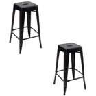 Banqueta Alta Oficial Iron Tolix Preto - Preto - 1