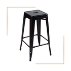 Banqueta Alta Oficial Iron Tolix Preto - Preto - 5