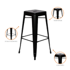 Banqueta Alta Oficial Iron Tolix Preto - Preto - 6