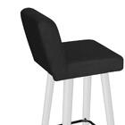 Banqueta Alta Palito Branco Suede Preto